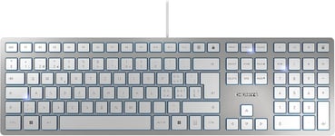 Kc 6000 Slim,Clavier Au Design Ultra-Plat,Layout Suisse (Qwertz),Filaire (Connexion Usb-A),Silencieux,Durable,Marquage Des Touche,Argent