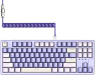 AK873PRO-XINMENG X87 75% Clavier de Jeu Filaire, Custom Pre-Lubed Switch TKL 80% Gasket Mechanical Keyboard, LIGHTSYNC Backlit Compact 87 Touches PBT Keycaps, Câble USB C Spiralé pour PC/Mac - Violet