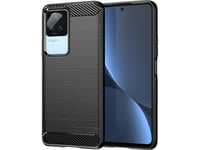 Hurtel Carbon Case Fodral Xiaomi Poco F4 5G Flexibelt Silikonfodral Sort