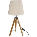 Atmosphera Créateur D'intérieur - Lampe Trépied en Bambou et Abat-jour en Beige h 58 cm - Atmosphera