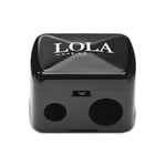 Lola Make Up by Perse Taille-crayon avec couvercle double 2 trous Taille-crayon eyeliner et taille-crayon à sourcils Convient pour tous les types de maquillage Crayons cosmétiques Noir