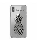 Coque Iphone XS MAX ananas noir personnalisee transparente