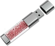 Clé Usb 3.0 64Go 32Go 16Go Nouveau Bijoux Cristal Usb 3.0 Flash Drive, Externe Cadeau Pour Cadeaux D'Anniversaire, Cadeaux De Noël, Cadeaux De Mariage (32Go, Rose)[Q2535]