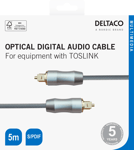 Deltaco High End Toslink Cable optical cable  digital audio 5m black