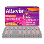 Allevia Hayfever Allergy Tablets, Prescription Strength 120 mg Fexofenadine, 24hr Relief Acts Within 1 Hour, Including Sneezing, Watery Eyes, Itchy and Runny Nose, 30 Tablets