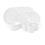 Royal Doulton - Gordon Ramsay Maze White Collection - Stoneware Set of 16 - Dinner Plates, Side Plates, Cereal Bowls & Mugs - Ideal for Breakfast, Lunch and Dinner