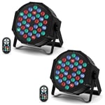 U`King 2 PCS 72W Lumiere Par LED, RGB 36 LED Projecteur Jeu de Lumiere Scene avec Télécommande et Son Activé, Eclairage Scene Lumière Disco pour Fête DJ Bars Groupe Concerts Halloween Noël