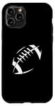 Coque pour iPhone 11 Pro Ligne de balle Silhouette de football américain pour les joueurs et les fans