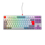 CHERRY XTRFY K4V2 TKL, Clavier De Jeu Filaire sans Pavé Numérique, Disposition Pan-Nordique (QWERTY), Éclairage RGB, Commutateurs Mécaniques MX2A Red, Rétro