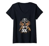 Womens Dog The Legend Realistic V-Neck T-Shirt