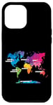 Coque pour iPhone 12 Pro Max Carte Colorée Terre Pays Continent Géographie Carte Du Monde