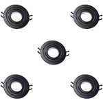 5 pcs Wonderlamp - Spot Encastré Rond classique avec support d'ampoule GU10, Angle d'inclinaison 30°, Ø9,3x2,5 cm, Noir