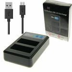 Ex-Pro LP-E17 LC-E17 LCD TRIPPLE Go-Charge USB Charger for Canon Rebel T7i