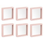 Floating Thin Film Display Box, ABS Frame Case 7cm x 7cm x 2cm Pink Pack of 6