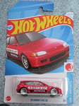 Hot Wheels H4D 095 1992 HONDA CIVIC EG red 2024 95 D Case New Casting Long Card