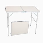 Table Camping Pliante Aluminium Table D'appoint pour Caravane Jardin BBQ Barbecue en Portable Exterieure Auteur Réglable 90 x 60 x 70 CM