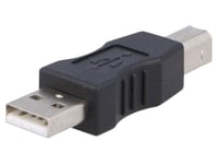 Adaptateur- USB 2.0 - USB A prise male - USB B prise male - noir