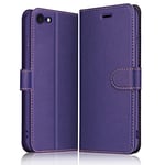 ELESNOW Case Compatible with iPhone SE 2022 / iPhone SE 2020 / iPhone 7 / iPhone 8-4.7", High-grade Leather Flip Wallet Phone Case Cover for Apple iPhone SE 2022 / iPhone SE 2020/7 / 8 (Purple)