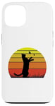 Coque pour iPhone 13 T-shirt rétro chat et papillons