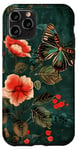 Coque pour iPhone 11 Pro Green Pop Art Floral Esthétique Y2k Ailes de fée Papillon Alt