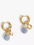 HUSH Adeline Gemstone Drop Earrings, Gold/Blue