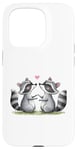 iPhone 15 Pro Valentines Day Racoons Love Animal Cute Mens Womens Kids Case