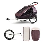 CROOZER Sykkelvogn Kid Vaaya 2 Blossom Red inkludert vinter- og joggingsett