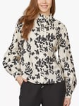 Sisters Point Virsa Botanical Print Blouse, Porcelain/Black