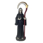 DRW Figurine Santa Mort Noire avec Faux et Boule de Cristal 20x20x69 cm