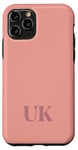 iPhone 11 Pro Name Initials UK Monogram U K Letters Blush Pink Case