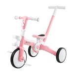 HyperMotion Vélo de Course 5 en 1 Tricycle à partir de 2 Ans, pour Enfants de 1,5 Ans à 5 Ans, Aide à la Marche, Tricycle pour Enfants, Tricycle avec pédales Amovibles, Rose