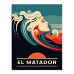 The Seaside Calls El Matador Beach California USA Sunset Woman of the Waves Sea Siren Ocean Unframed Wall Art Print Poster Home Decor Premium