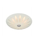 Petal takplafond, diameter 35 cm, dimbar LED 650lm 3000K, Hvit/Krom