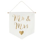 Wedding decoration Sass and Belle Mr & Mrs Gold Message Flag -wedding gift 