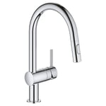 GROHE MINTA Chrome | Kitchen Pull-Out Spray Mono Mixer Tap | RRP £245