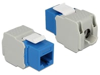 DeLOCK UTP Cat6 Keystone modul, RJ45 ho - LSA Cat6, Tool-free blå/gr?