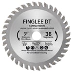 Lames de scie circulaire en carbure de tungstène - 76 mm x 9.5mm x 36 dents - Lames de scie TCT pour bois, contreplaqué, plastique (1 pièce)