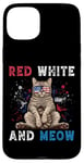 Coque pour iPhone 15 Plus Rouge Blanc Et Miaou