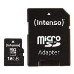 Intenso® 16GB Micro SD Klasse 10 Minnekort inkl. Adapter