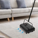 EYLIDEN NEW MANUAL CARPET SWEEPER 4 ROLLERS CORDLESS RUG CLEANER DUSTER BROOM 