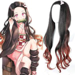 Demon Slayer Kamado Nezuko Cosplayfestdräkt för Halloweenfest Anime Set Presenter Only Wig One Size - Wig