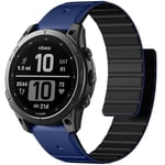 Laffav Magnetic Strap Compatible with Garmin Fenix 6 Pro/Fenix 6/Fenix 7/Fenix 7 Pro/Fenix 5 Strap, Silicone QuickFit 22mm Strap for Garmin Instinct/Epix 2 Pro 47mm/Forerunner 945/935, BlueBlack