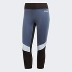 adidas Women Design 2 Move Colourblock 3/4 Tight - Black/Glow Blue, Small