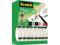 Tape, Scotch, Magic Usynlig Tape, 24 Ruller, 19 Mm X 33 M