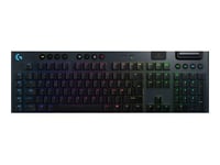 Logitech G915 - Clavier - backlit - USB, Bluetooth, 2.4 GHz - QWERTY - Italien - commutateur : GL Tactile - carbone