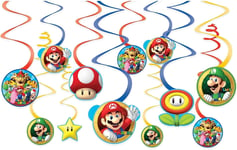 Super Mario Party Decorations Hanging Swirls String Banner Garland Nintendo