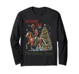 Christmas Cowboy Rockin Around The Christmas Tree Horse Long Sleeve T-Shirt