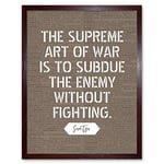 Artery8 Dictionary Inspiring Quote Sun Tzu Art of War Subdue Enemy Without Fighting Art Print Framed Poster Wall Decor 12x16 inch