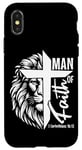 Coque pour iPhone X/XS Homme de Foi 1 Corinthiens 16:13 Chrétien Dévoué