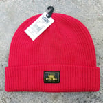 Genuine VANS Red SOFT KNIT Logo BEANIE *CUFF UP OR SLOUCHY* UNISEX V122